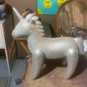 Concrete glittered unicorn silver